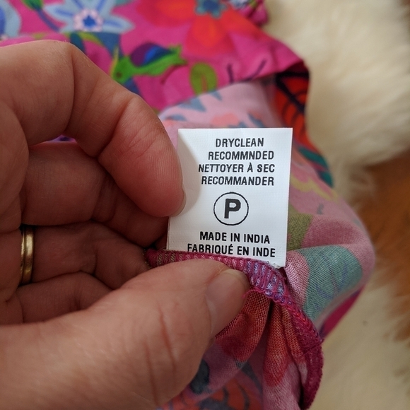 ANTHROPOLOGIE bl nk averio tropical print ruffled tank blouse - Picture 6 of 8